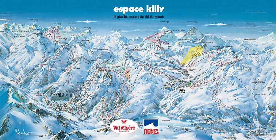 Tignes ski resort piste map